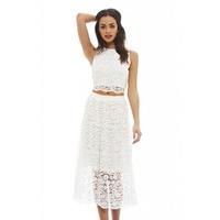 AX Paris Sleeveless Lace Midi Dress White