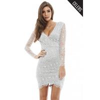 AX Paris Lace Bodycon Dress Silver