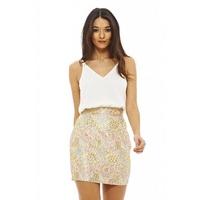 AX Paris 2 in 1 Floral Metallic Dress Cream