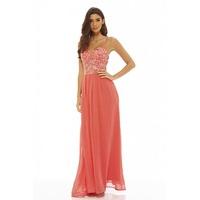 ax paris lace bodice maxi dress coral