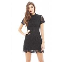 AX Paris High Necked Lace Dress Black