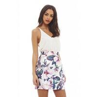 ax paris 2 in 1 floral mini dress white