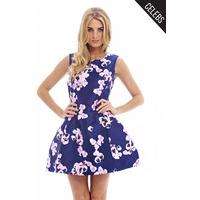 AX Paris Pretty Floral Print Skater Dress Pink