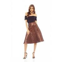 ax paris metallic midi skater skirt