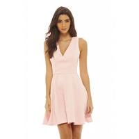 AX Paris V Neck Skater Dress Pink