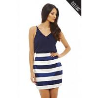 AX Paris 2 in 1 Striped Dress Navy