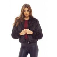 ax paris fur bomber jacket black