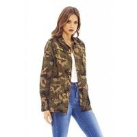 ax paris camo print jacket khaki