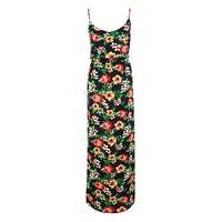 ax paris black floral strappy maxi dress