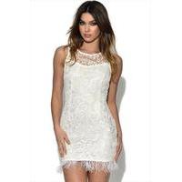 AX Paris Feather Hem Lace Dress