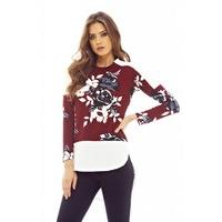 ax paris floral insert top wine