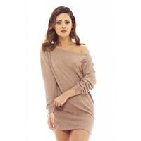 AX Paris Off The Shoulder Knitted Top Mocha