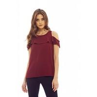 ax paris frill detailed top wine