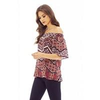 AX Paris Printed Off Shoulder Top Multi