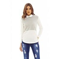 AX Paris Knitted Insert Top Grey