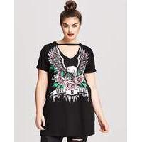 ax paris rock graphic oversized t shirt