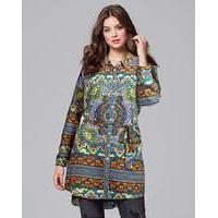 ax paris curve print tie waist tunic