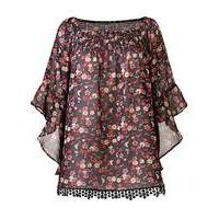 AX Paris Ditsy Print Bell Sleeve Top