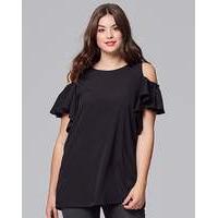 AX Paris Cold Shoulder Ruffle Blouse