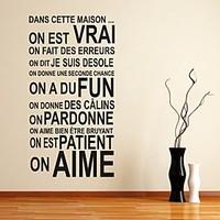 AYA DIY Wall Stickers Wall Decals French Words Quotes Stickers