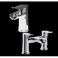 azure basin mixer and bath filler tap set