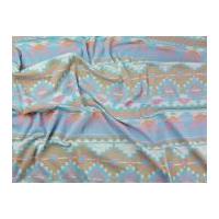 Aztec Stripe Print Stretch Jersey Dress Fabric Multicoloured