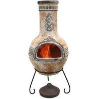Azteca Mexican Chiminea with Lid and Stand - Large Yellow Azteca Mexican Chimenea with Lid and Stand - Large Yellow