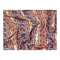 Aztec Stripes Print Stretch Cotton Jersey Knit Dress Fabric Orange