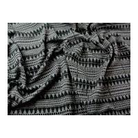 Aztec Stripe Stretch Double Jersey Dress Fabric Grey