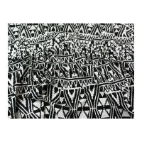 Aztec Stripe Stretch Double Jersey Dress Fabric Black & White