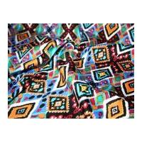 Aztec Print Stretch Cotton Dress Fabric Multicoloured 1