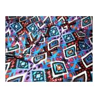 Aztec Print Stretch Cotton Dress Fabric Multicoloured 2