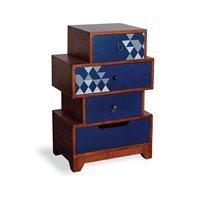 aztec multi 4 drawer chest in navy blue