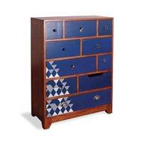 AZTEC MULTI 10 DRAWER CHEST in Navy Blue