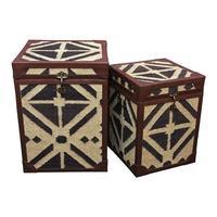 Aztec Set of 2 Side Table Trunks