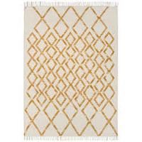 aztec yellow geometric flatweave kelim wool rug 160x230