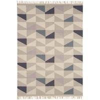 aztec aqua geometric flatweave kelim wool rug 160x230