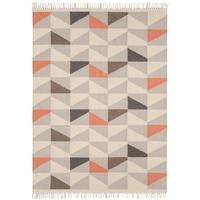 Aztec Orange Geometric Flatweave Wool Rug 160x230