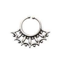 Aztec White Brass Faux Septum Ring - Size: One Size