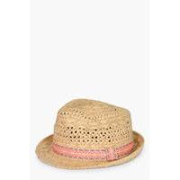 Aztec Trim Trilby - natural