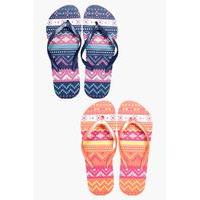 Aztec Print Two Pack Flip Flop - multi