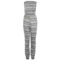 AZTEC PRINT BANDEAU JUMPSUIT