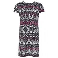 AZTEC CREPE T-SHIRT DRESS