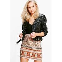 Aztec Mini Skirt - taupe