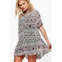 aztec dress ecru