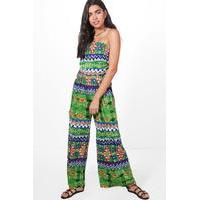 Aztec Printed Jumpsuit - green