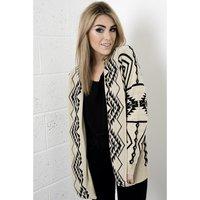 Aztec Knitted Cardigan in Cream