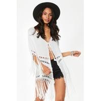 Azelia White Tassel Kimono