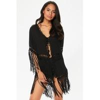 azelia black tassel kimono