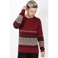 aztec design long sleeves jumper